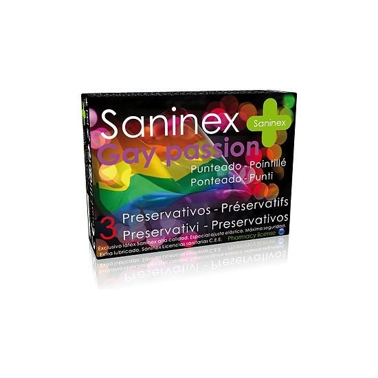 SANINEX PRESERVATIVOS GAY PASSION PUNTEADO 3UDS