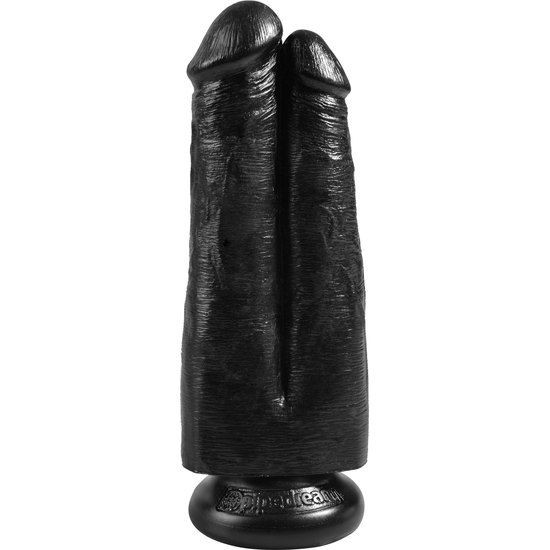TWO COCKS ONE HOLE 20CM - NEGRO