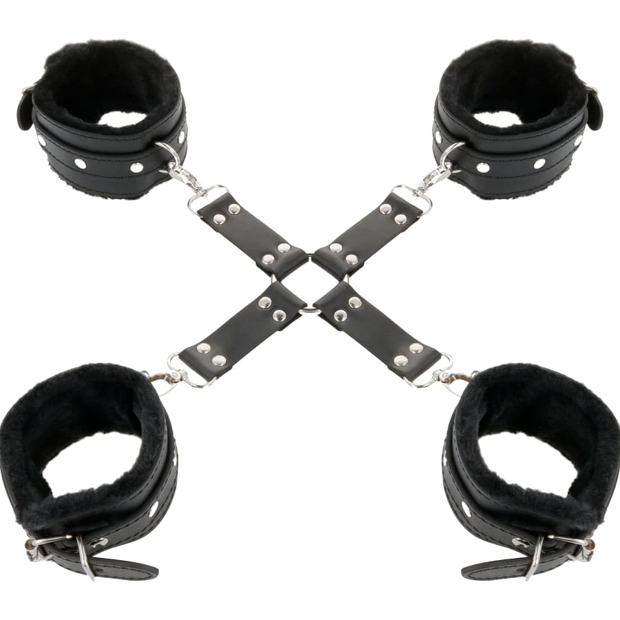 DARKNESS ESPOSAS DE CUERO PARA PIES Y MANOS NEGRO