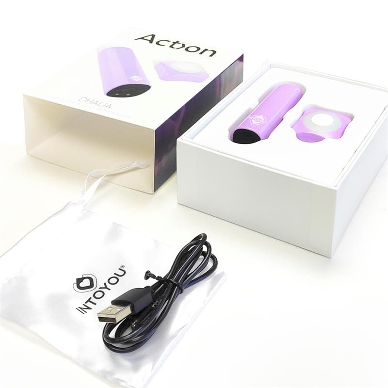 ACTION DHALIA SÚPER BALA VIBRADORA CONTROL REMOTO ALTA POTENCIA USB PÚPURA - Imagen 7
