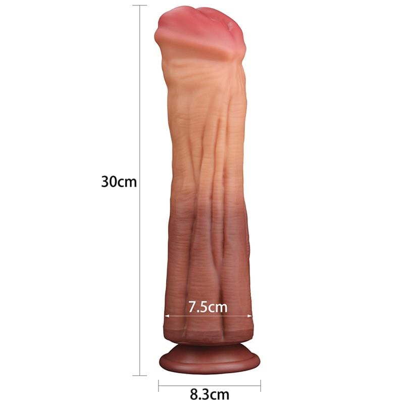 LOVETOY DILDO NATURE 12" DUAL LAYER