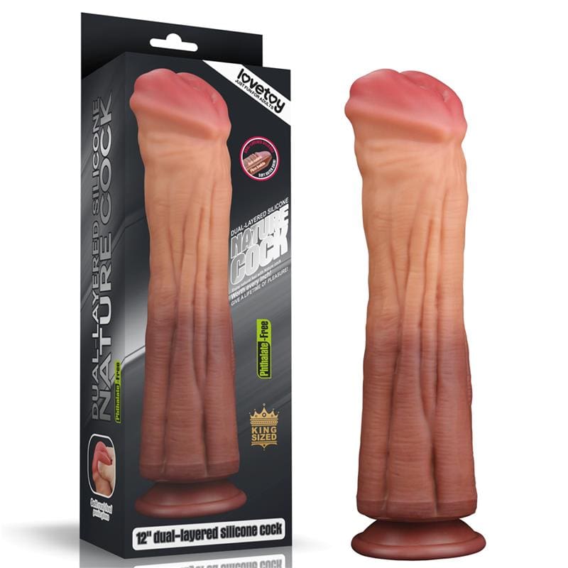 LOVETOY DILDO NATURE 12" DUAL LAYER
