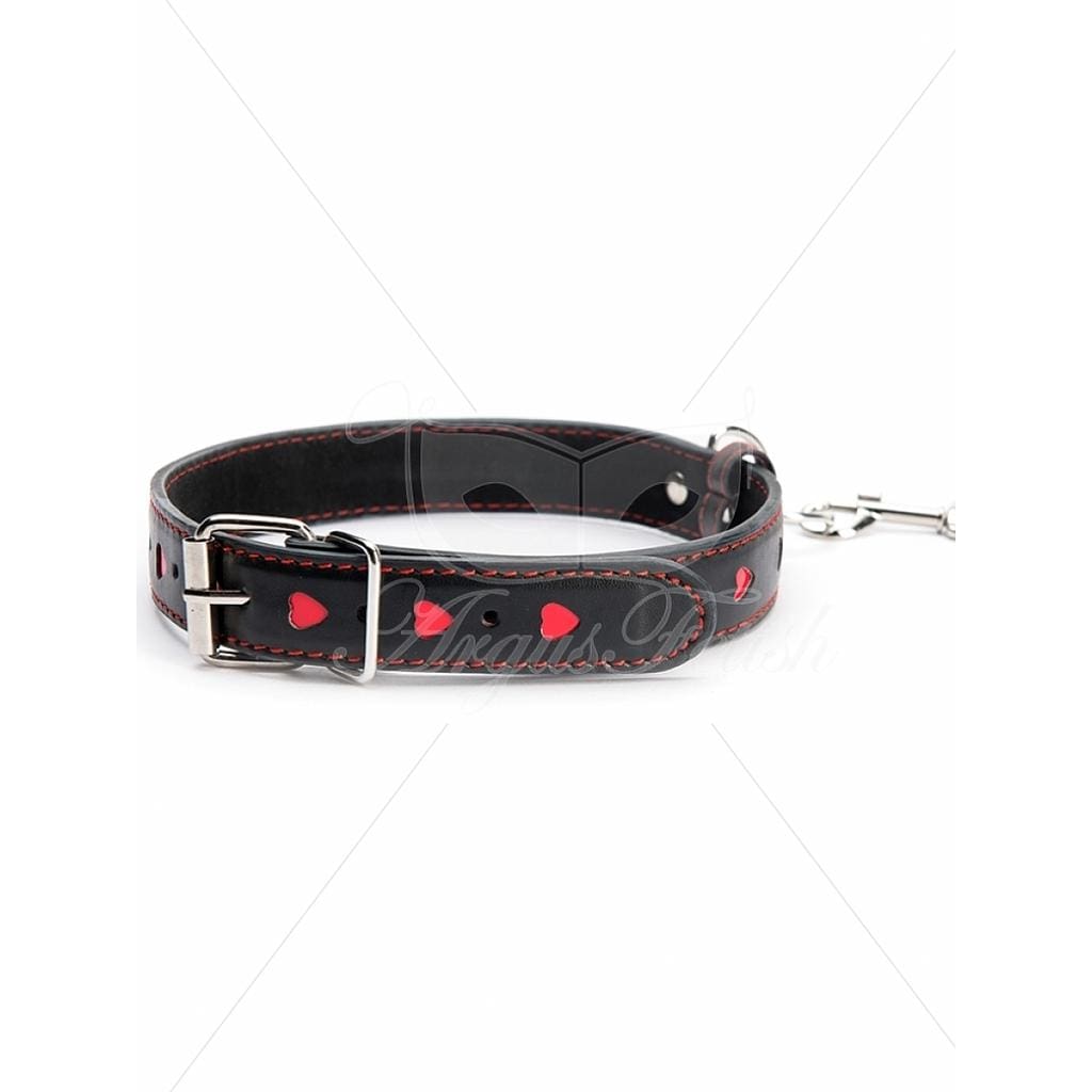 ARGUS FETISH HEARTS COLLAR AND LEASH