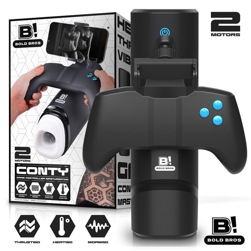 BOLD BROS Conty Masturbador con Thrusting, Vibración y Calor Game Controller