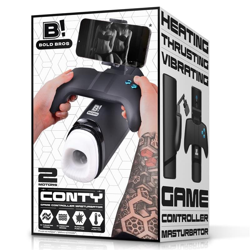 BOLD BROS Conty Masturbador con Thrusting, Vibración y Calor Game Controller