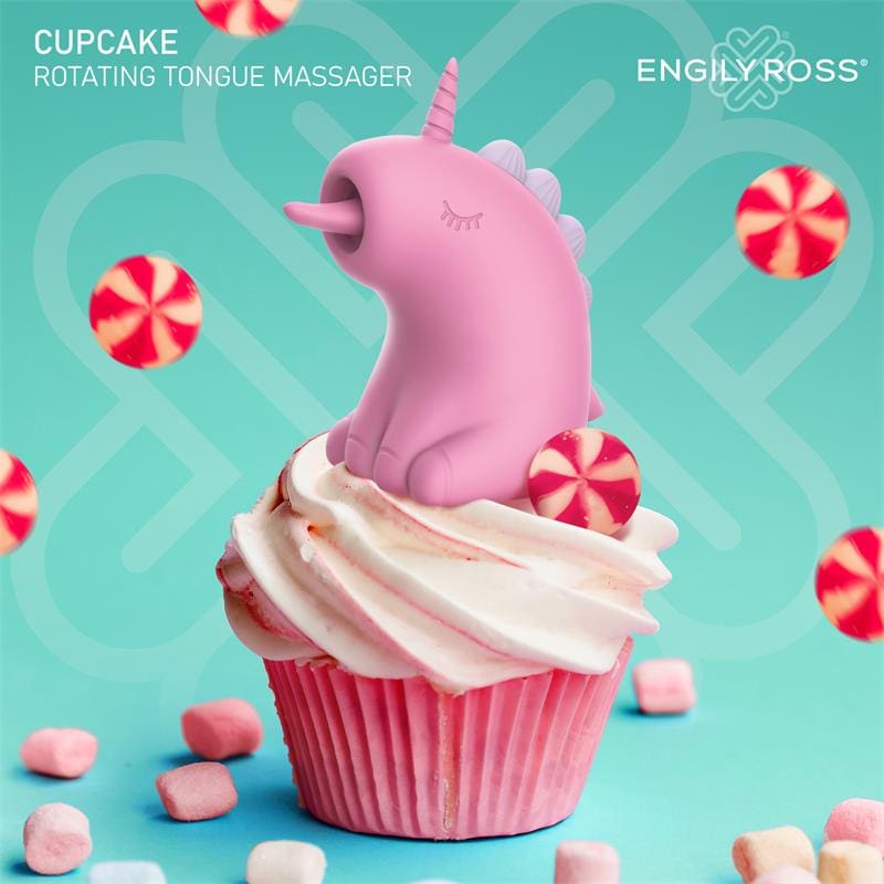 ENGILY ROSS Cupcake Estimulador con Lengua Rotadora 360º