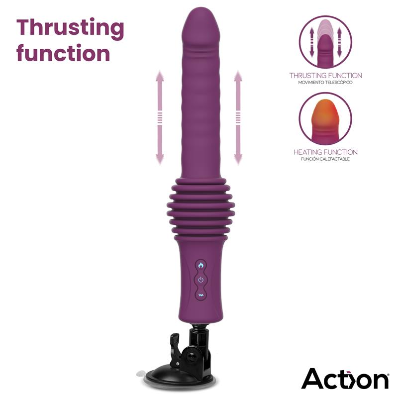ACTION Roxer Sex Machine con Vibración, Thrusting, Efecto Calor y Control Remoto