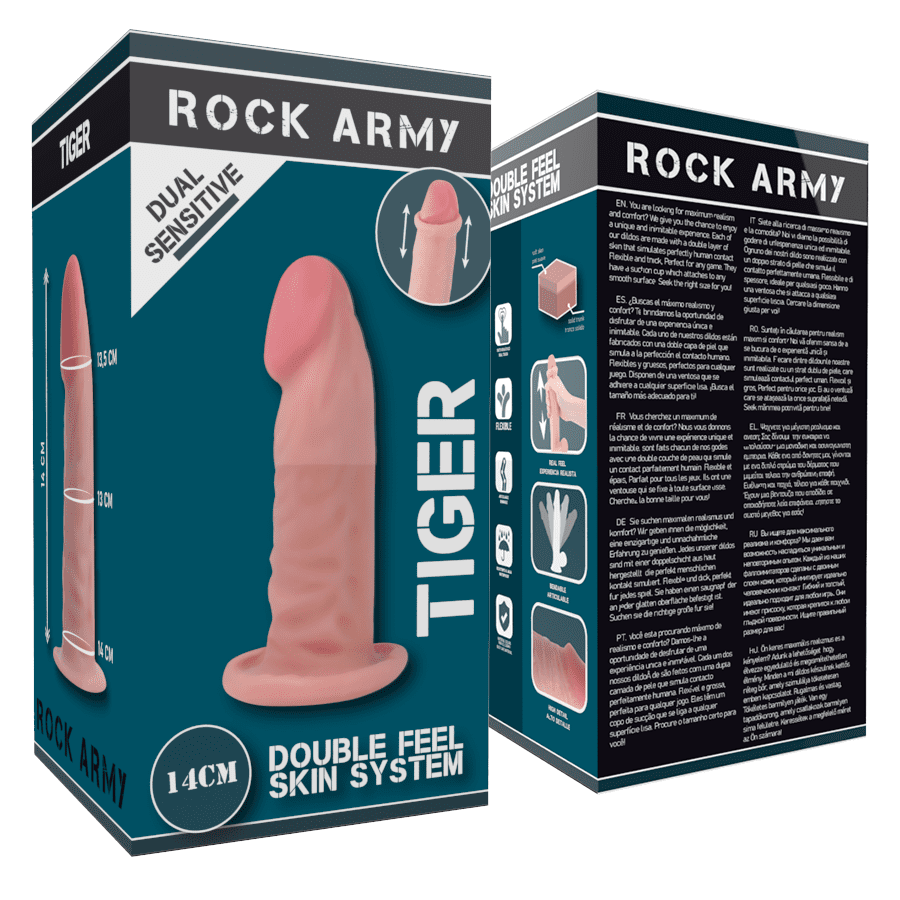 ROCKARMY TIGER DILDO REALISTA DUAL DENSITY14 CM -O- 4.46 CM