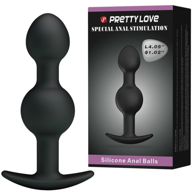 PRETTY LOVE BOLAS ANALES SILICONA ESTIMULACION ESPECIAL 10.3 CM NEGRO