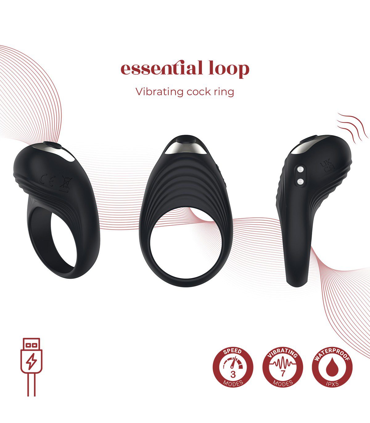 LOOP RECHARGEABLE VIBRATING COCK RING