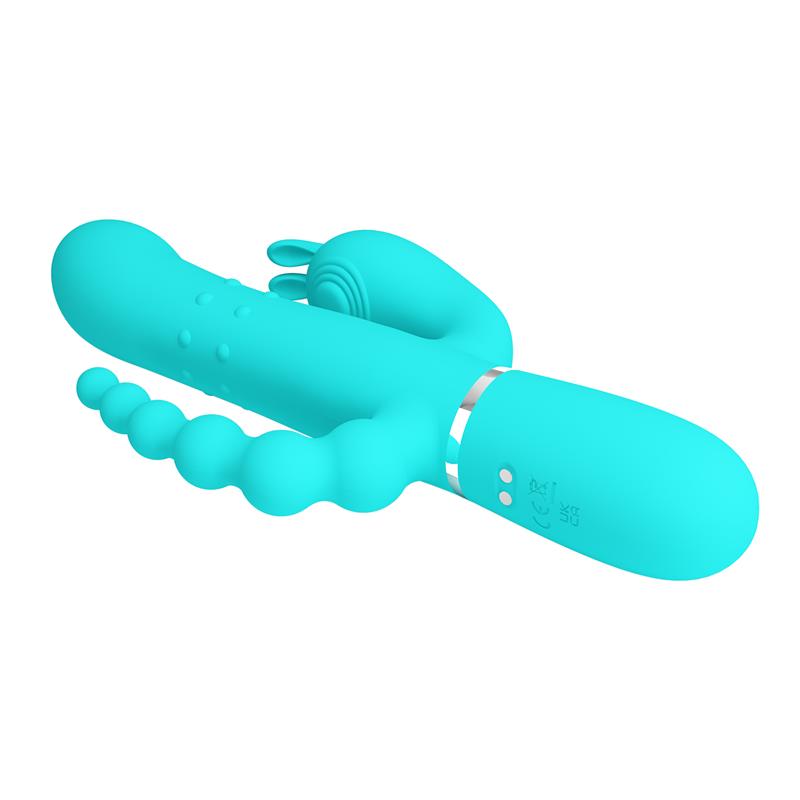 PRETTYLOVE Cammy Vibrador con Bolas Rotadoras y Cadena Anal