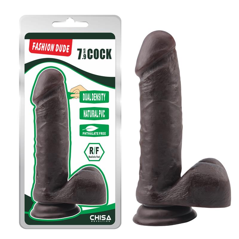 CHISA Dildo Dual Density Fashion Dude 7.9" Marron