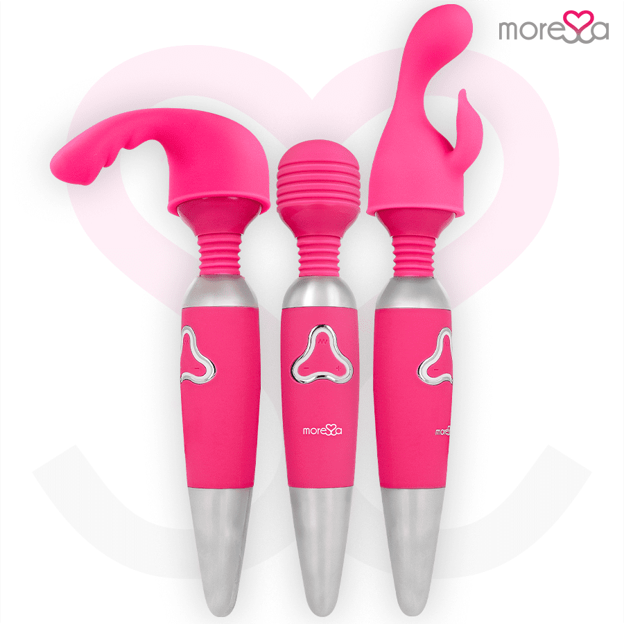 MORESSA - ODILON WAND POTENTE MOTOR MAS DOS CABEZALES PREMIUM SILICONE RECARGABLE