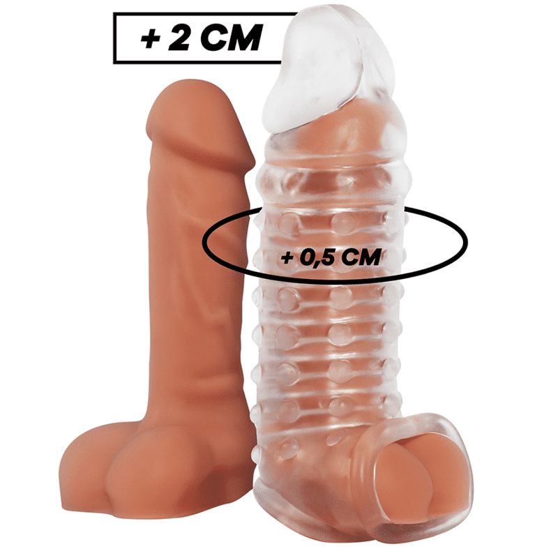 VIRILXL - EXTENSIÓN Y FUNDA DE PENE V11 TRANSPARENTE